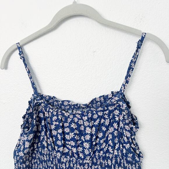 [American Eagle Outfitters] Blue Floral Ditsy Print Cropped Tank Top Sz Medium M - Picture 3 of 10